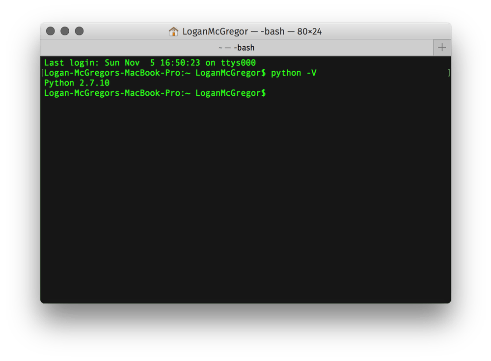 Update python mac terminal